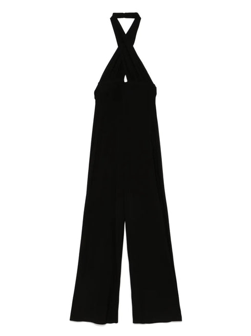 NORMA KAMALI CROSS HALTER JUMPSUIT